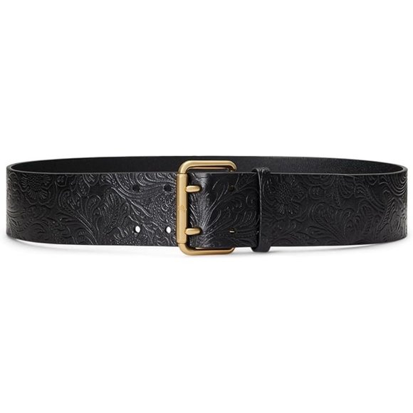 LAUREN Ralph Lauren Tooled Leather Wide Belt - Picture 1 of 1